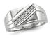 Mens Synthetic Cubic Zirconia (CZ) Band Ring in Sterling Silver - 10