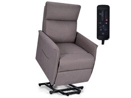 Costway Electric Power Lift Massage Chair Recliner Sofa Fabric Padded Seat Home - Brown