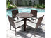 Costway 4 Piece Outdoor Patio Rattan Dining Chairs Cushioned Sofa with Armrest Garden Deck
