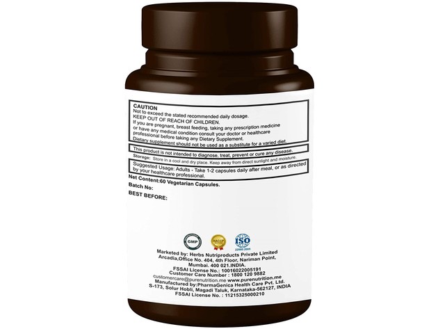 Pure Nutrition EndoJoint -Joints Support Formula with Curcumin, Alpinia Galanga,Cissus quadranlaris,Ginger and Piper Nigrum Extract 515mg, 60 Veg Caps