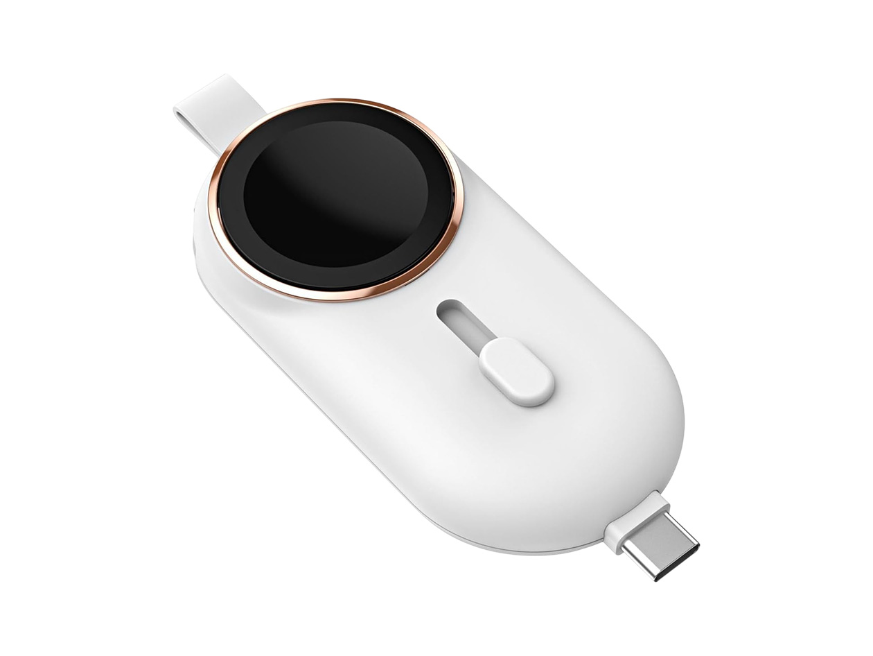 Charge Fob 2000mAh USB-C Power Bank & Apple Watch Charger (White)