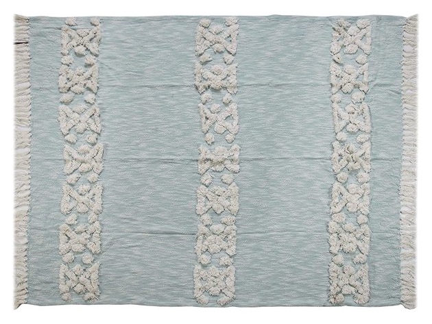 LR Resources THROW80141SBL4250 Soft Decorative Throw Blanket,60"x50" - Sky Blue