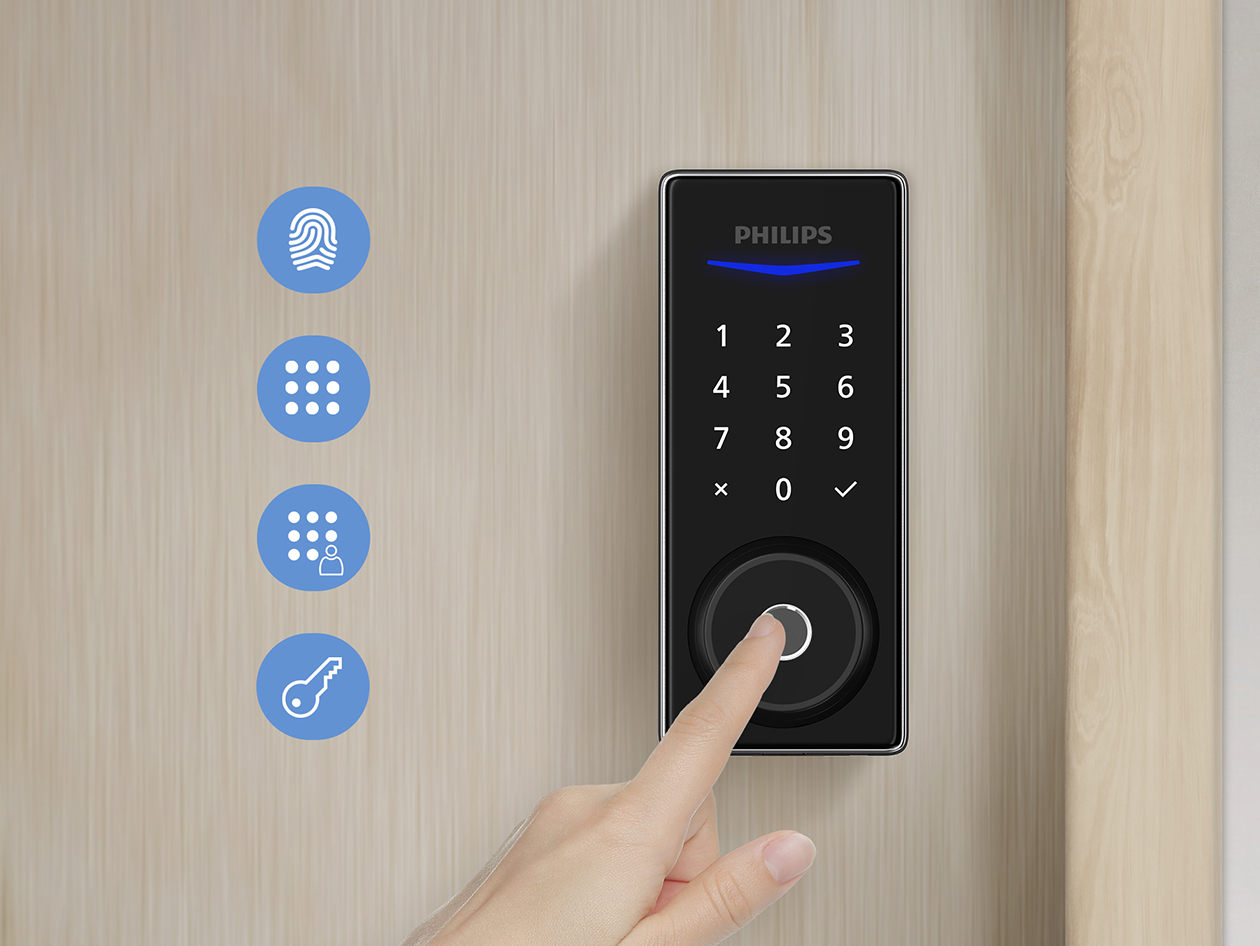 Philips 1000 Series Touchscreen Fingerprint Electronic Deadbolt (Satin Nickel)