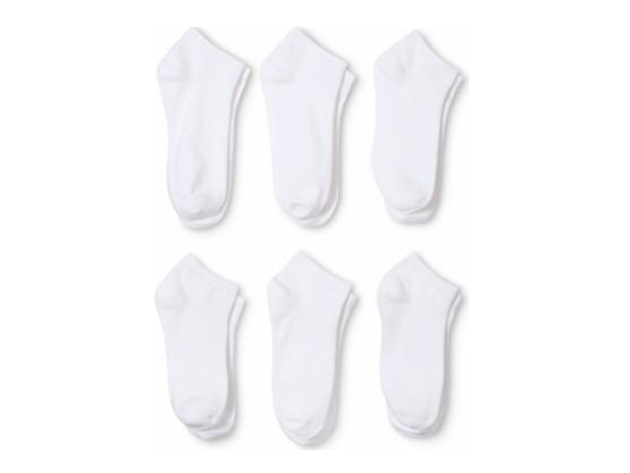 Daily Basic Polyester Low Cut Socks  Ankle, No Show Men and Women Socks - 12 Pack - White