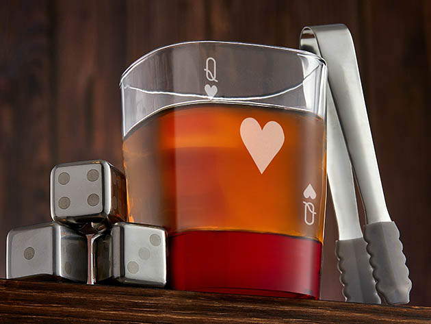 Carte 11oz Whiskey Glass Set (Queen of Hearts)