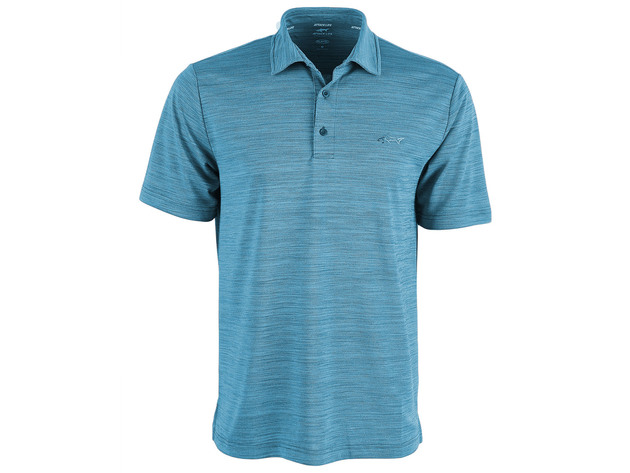 Attack Life by Greg Norman Men's 5 Iron Space-Dye Performance Golf Polo Blue Size 3 Extra Large