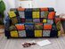 Modern Sofa Slipcover (Colorful Square Pattern/Pillow Case)