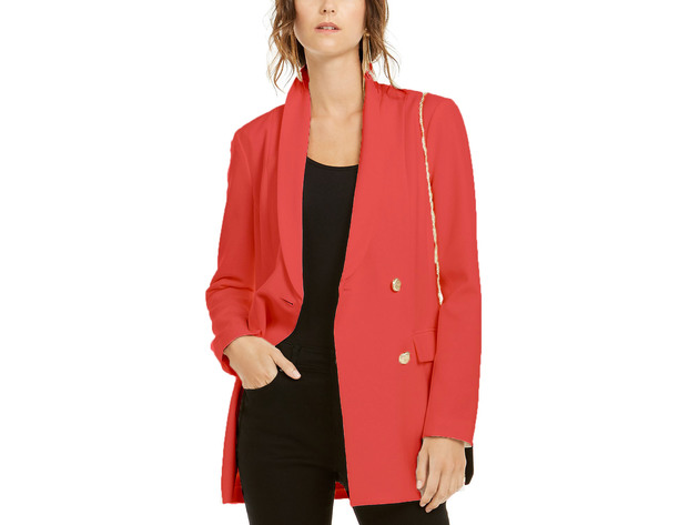 INC International Concepts Women's Double-Breasted Blazer Red Size