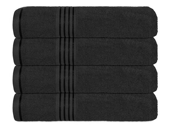 Hurbane Home 4 Piece Bath Towel Set Black - Product Image