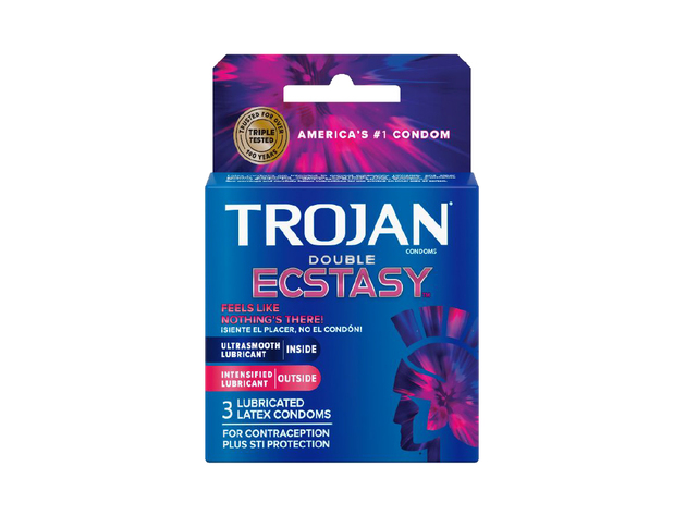 Trojan Double Ecstasy Condoms 3pk ---(Package Of 3)