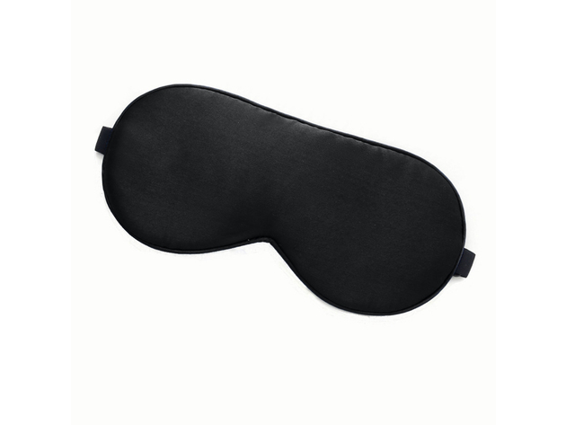 Pack of 3 Natural Silk Sleep Mask Blackout Eye Mask Soft Night Blindfold Adjustable Cover - Black