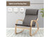 Costway Modern Bentwood Rocking Chair Fabric Upholstered Relax Rocker Lounge Chair - Gray