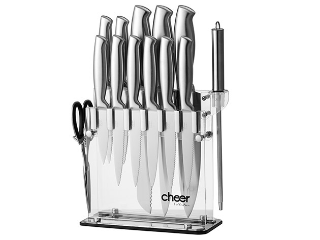 Cheer Collection 14-Piece Knife Set with Acrylic Base