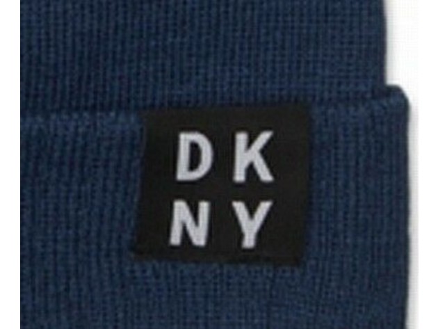 DKNY Men's Logo Beanie Blue Size Regular