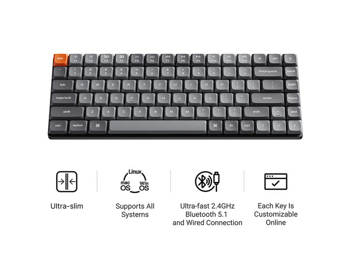 Keychron K3 Max Wireless Mechanical Keyboard (RGB Backlight/Red