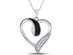 1/5 Carat (ctw)  Black and White Diamond Heart Pendant Necklace in 10K White Gold