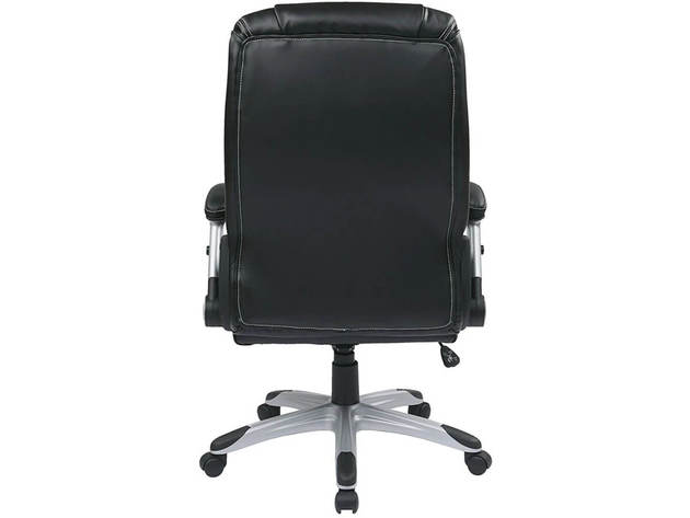 Office Star  ECH38665AEC3 WorkSmart Eco Leather Executive Chair - Black