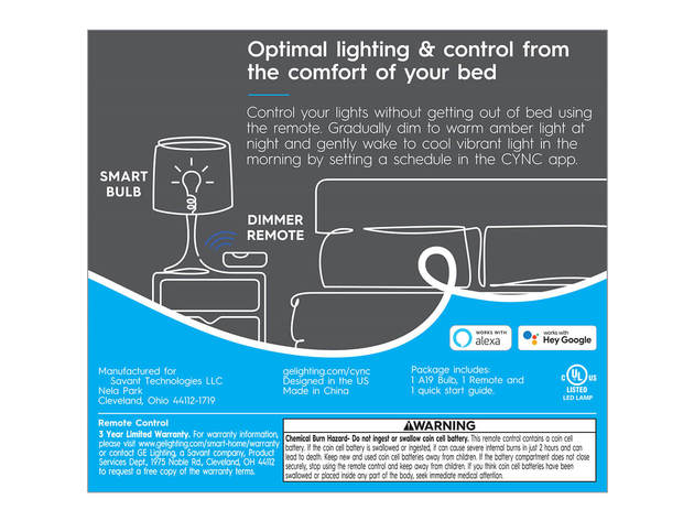 Cync by GE 93129719 Bedroom Light & Remote Starter Kit