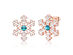 Snowflake Stud Earrings with Blue Swarovski (Rose Gold)