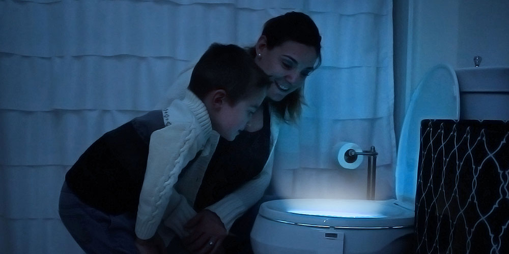 IllumiBowl Clip-On Toilet Night Light (Motion Activated) by Matt