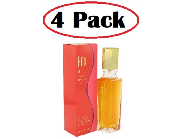 4 Pack of RED by Giorgio Beverly Hills Eau De Toilette Spray 3 oz