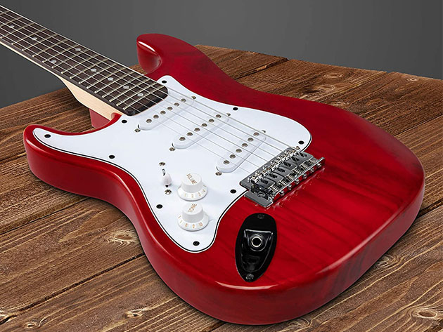 LyxPro 36" Electric Guitar with 20W Amp Kit (Left-Handed/Red)