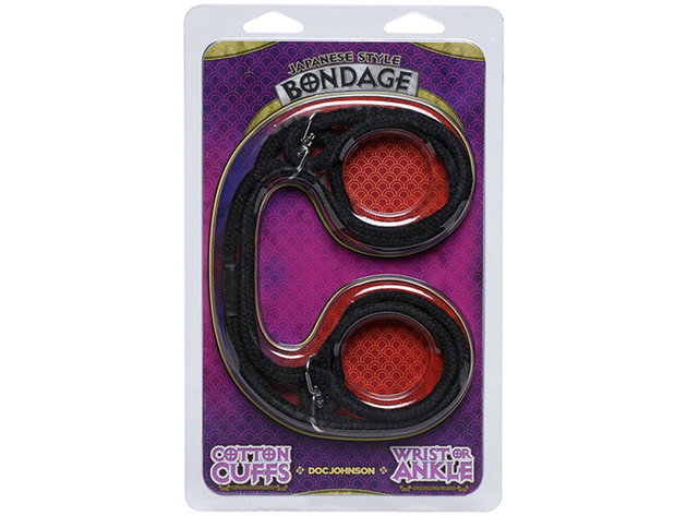 Japanese Style Bondage Cotton Cuffs Blk