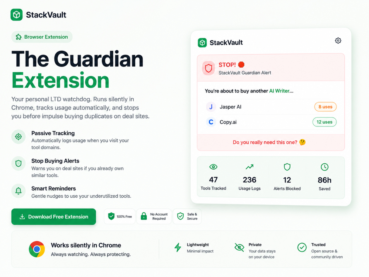 StackVault Starter Plan: Lifetime Subscription