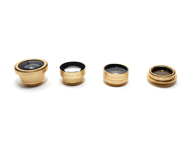 Clip & Snap Smartphone Camera Lenses: 5-Pack (Gold)
