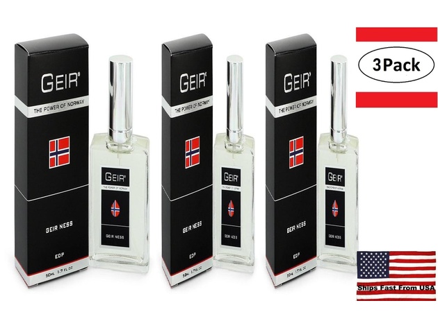 3 Pack Geir by Geir Ness Eau De Parfum Spray 1.7 oz for Men