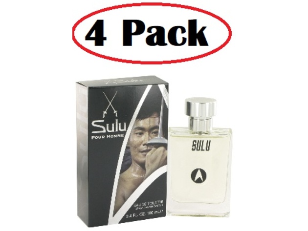 4 Pack of Star Trek Sulu by Star Trek Eau De Toilette Spray 3.4 oz