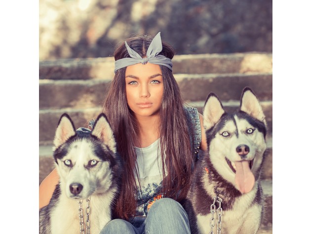 Set of 50 Solid 100% Polyester Unisex Bandanas - Bulk Wholesale - Grey