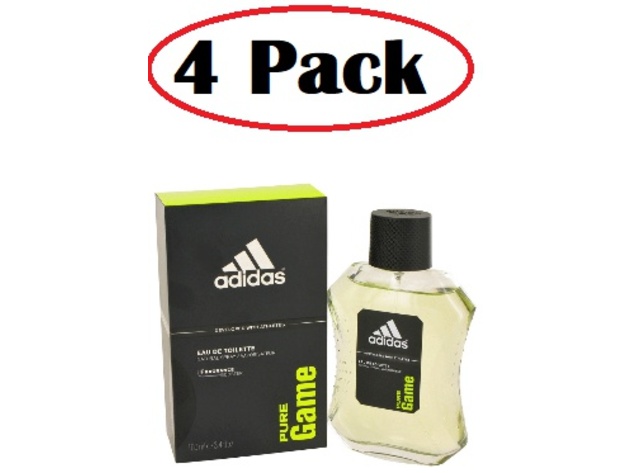 4 Pack of Adidas Pure Game by Adidas Eau De Toilette Spray 3.4 oz