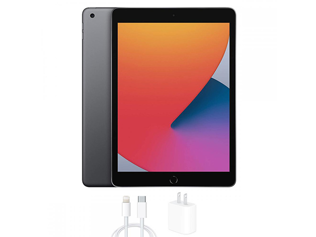 Apple iPad 8th Gen (2020) 32GB WiFi Space Gray (Refurbished) with Beats Flex Headphones Bundle