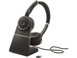 Jabra E75 MS Wireless Bluetooth Headset, Stereo – Includes Link 370 USB Adapter (Refurbished)