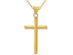 14K Yellow Gold Cross Pendant Necklace with Chain (1 /14 inch)