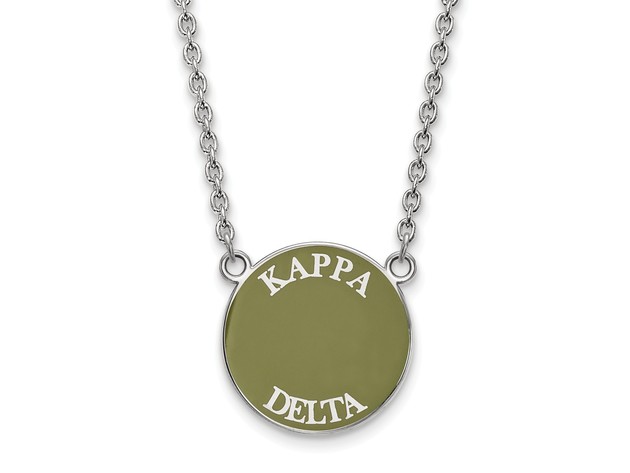 Sterling Silver Kappa Delta Large Enamel Necklace