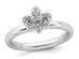 Fleur de lis Ring with Diamond Accent in Sterling Silver - 7