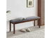 Costway Dining Bench Upholstered Entryway Bench Footstool Kitchen w/ Wood Legs - Grey, Brown