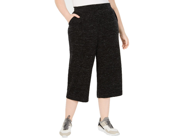 Ideology Women's Plus Size Wide-Leg Pants Black Size  Extra Large