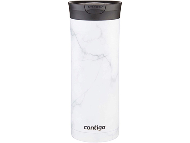 Contigo 2081778 Couture SNAPSEAL Insulated Travel Mug, 20 oz, White Marble - White
