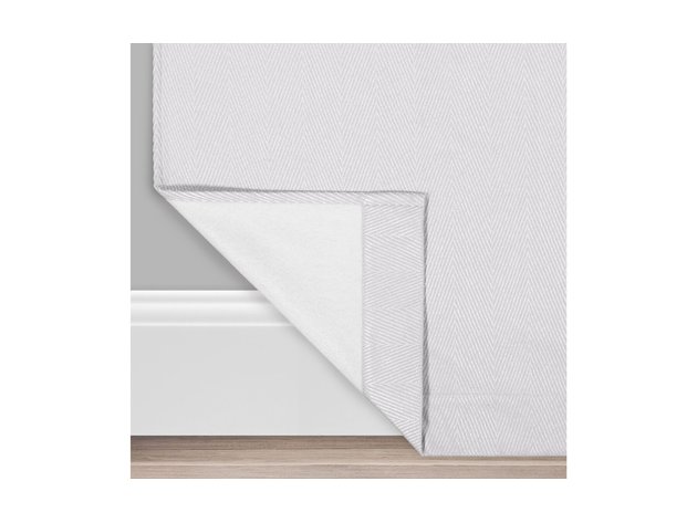Eclipse Ambiance Chevron Draft Stopper Energy Saving 100% Blackout Grommet-Top 50 Inches x 108 Inches Single Curtain Panel, Grey