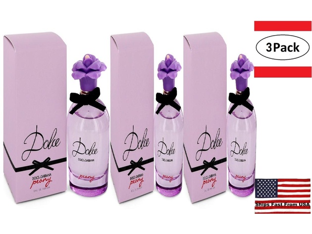 3 Pack Dolce Peony by Dolce & Gabbana Eau De Parfum Spray 2.5 oz for Women