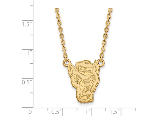 NCAA 14k Gold Plated Silver North Carolina Large Pendant Necklace