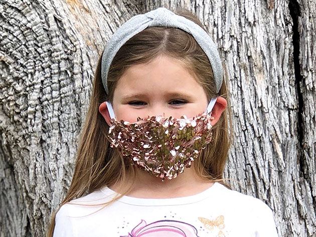 Sequin Face Mask (Rose / Kid's Size)