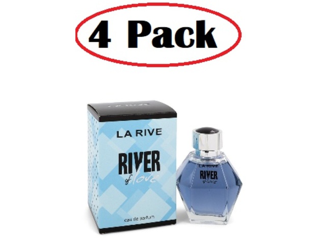 4 Pack of La Rive River of Love by La Rive Eau De Parfum Spray 3.3 oz