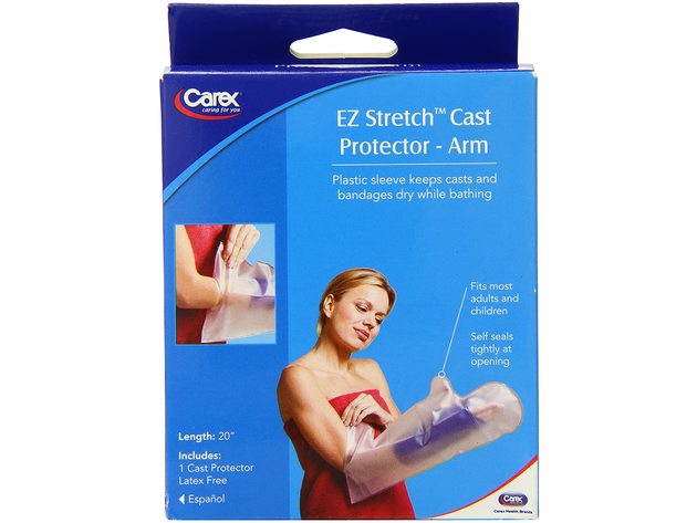 Carex Health Brands EZ Stretch 20 inch Cast Arm Plastic Guard, One Size Fits Most, Clear