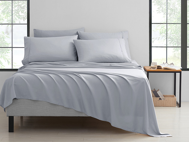 6-Piece Bamboo-Blend Comfort Luxury Sheet Set (Silver/King)