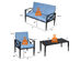 Costway 4 Piece Patio Furniture Set Aluminum Frame Cushioned Sofa Chair Coffee Table Blue