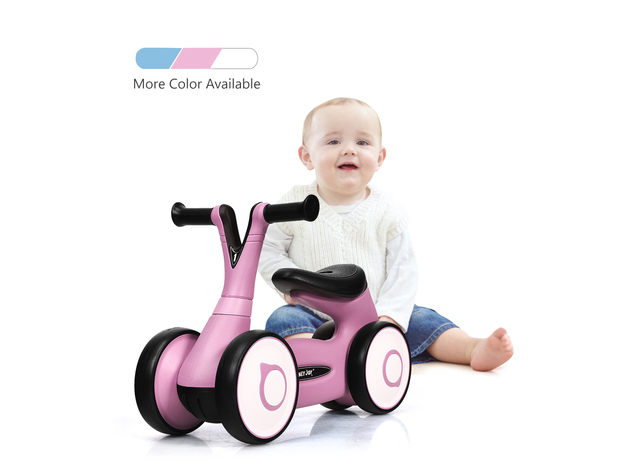 Baby Balance Bike Mini Walker Toddler Toys Keep Balance Rides No-Pedal Pink 
